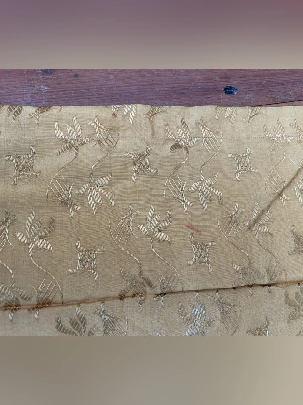 2 Fabric Panels Looks like spun gold Vintage 19